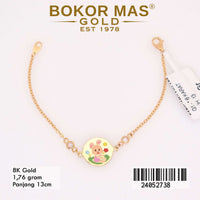 Gelang Emas Rantai Anak Variasi Kelinci Tanpa Permata - 24052738 - 8K