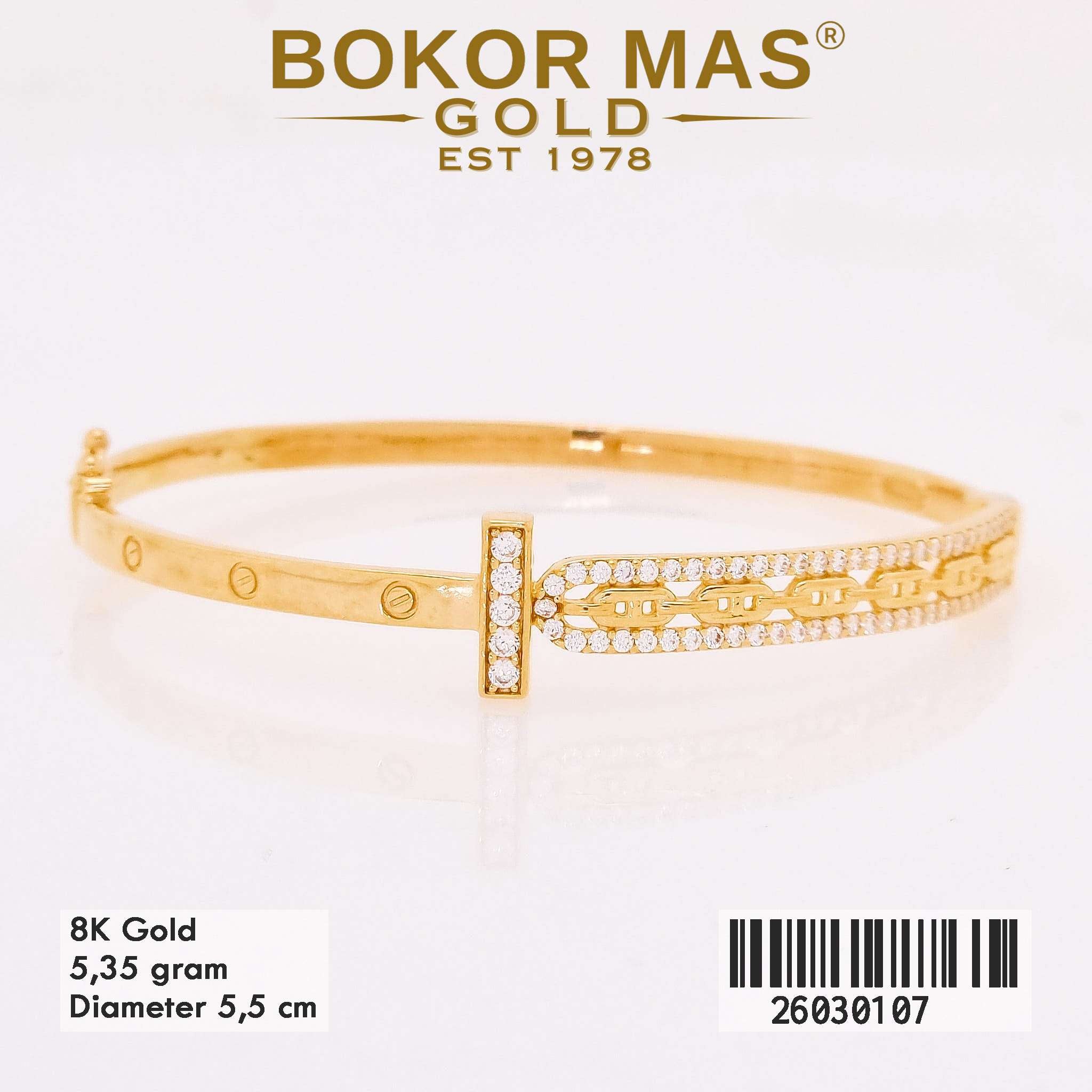 Gelang Kaku Model Permata - 26030107 - 8K