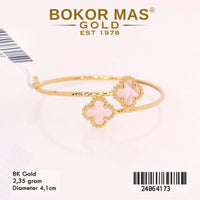 Gelang Emas Bangkok Anak Variasi Clover Pink - 24064173 - 8K