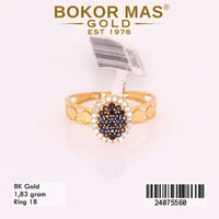 Cincin Emas Variasi Permata Hitam - 24075560 - 8K