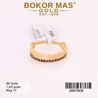 Cincin Emas Dua Layer Variasi Batu Hitam  - 24075436 - 8K