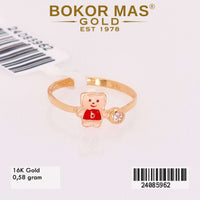 Cincin  Emas Anak Variasi Boneka Beruang Merah - 24085962 - 16K