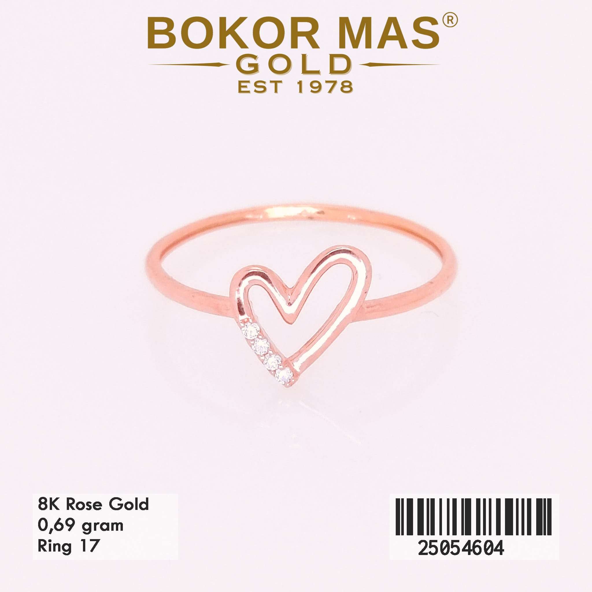 Cincin Emas Variasi Hati Permata - 25054604 - 8K