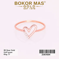 Cincin Emas Variasi Hati Permata - 25054604 - 8K