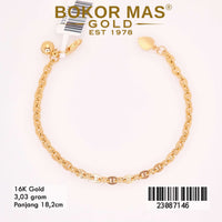 Gelang Emas  Rantai Variasi Tanpa Permata - 23087146 - 16K