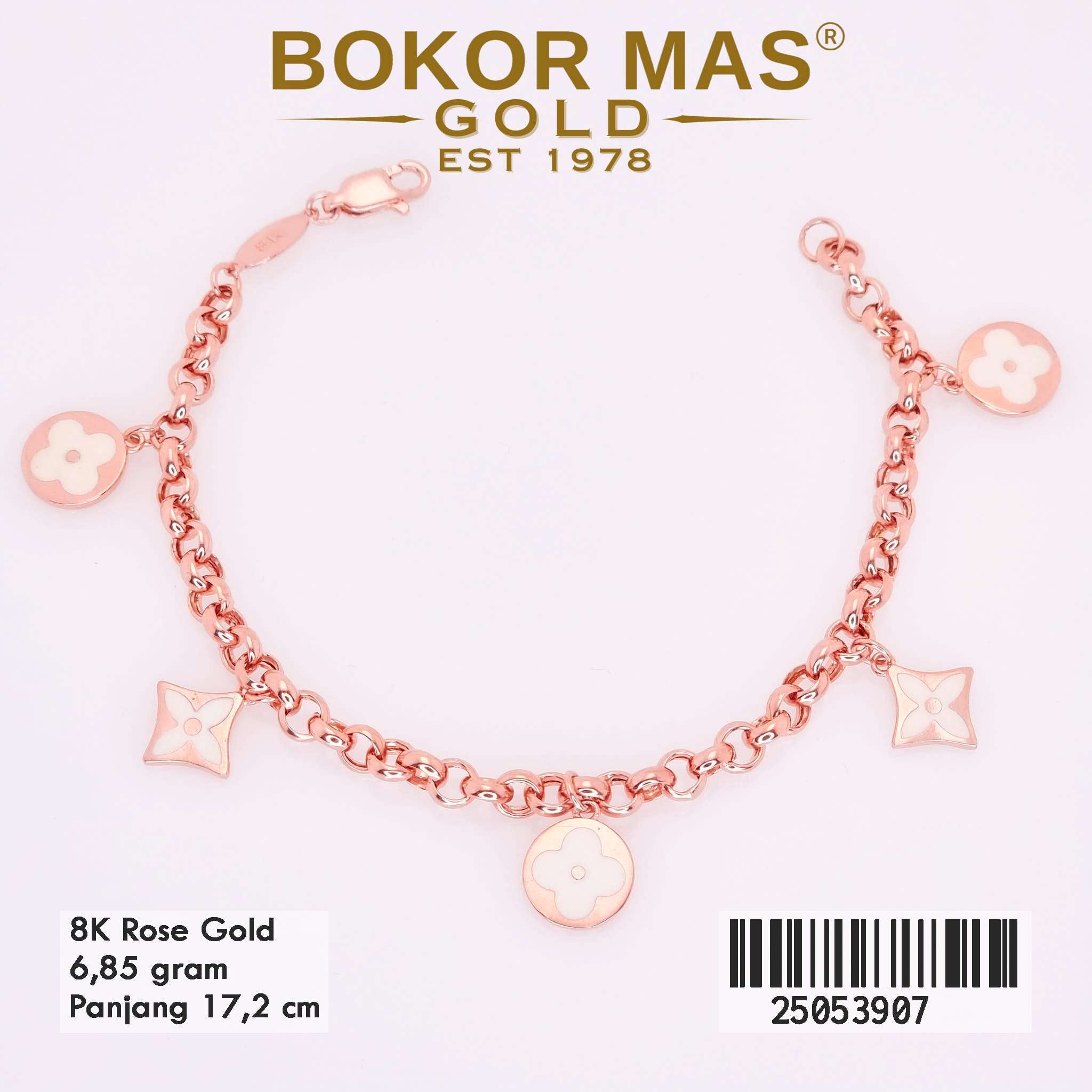 Gelang Emas Rantai Variasi Mainan Bunga - 25053907 - 8K