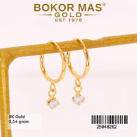 Anting Emas Jepsi Variasi Permata Gantung - 25048262- 8K