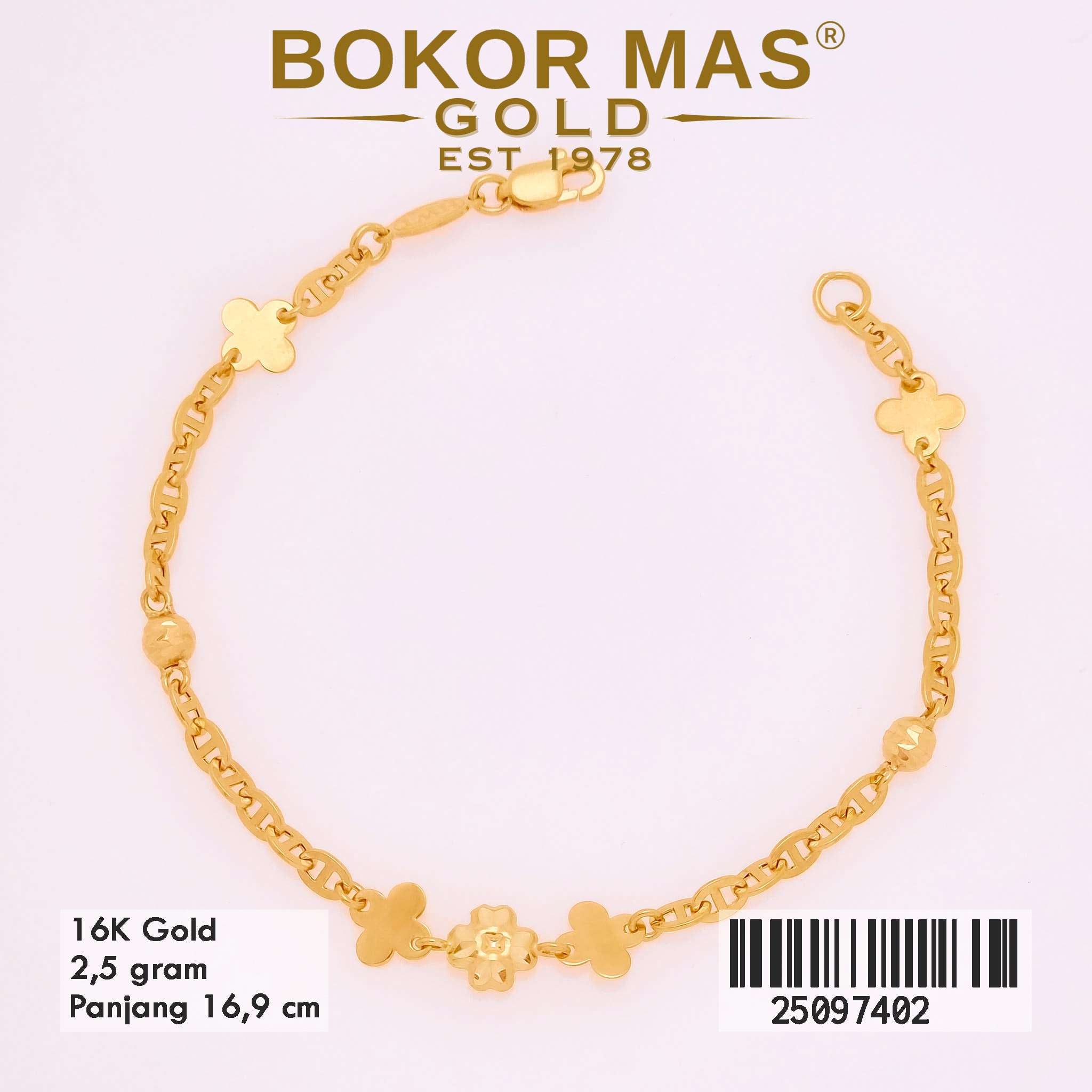  Gelang Rantai Hermei Variasi Bunga  - 25097402 - 16K