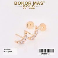 Anting Emas  Tusuk Variasi Bulan Sabit - 24085842 - 8K