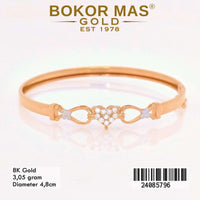 Gelang Emas  Bangkok Anak Variasi Heart Stone - 24085796 - 8K