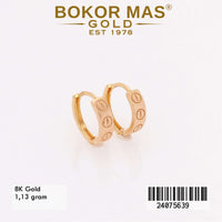 Anting Emas Klip Ctr Variasi Tanpa Permata  - 24075639 - 8K