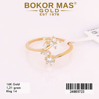 Cincin Emas  Variasi Bunga Permata - 24089723 - 16K
