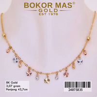 Kalung Emas  Variasi Bunga Juntai 3D - 24075835 - 8K