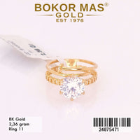 Cincin Emas Variasi Layer Batu Permata - 24075471 - 8K