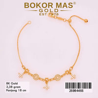 Gelang Rantai Itali Serut Variasi Permata -  26004466 - 8K