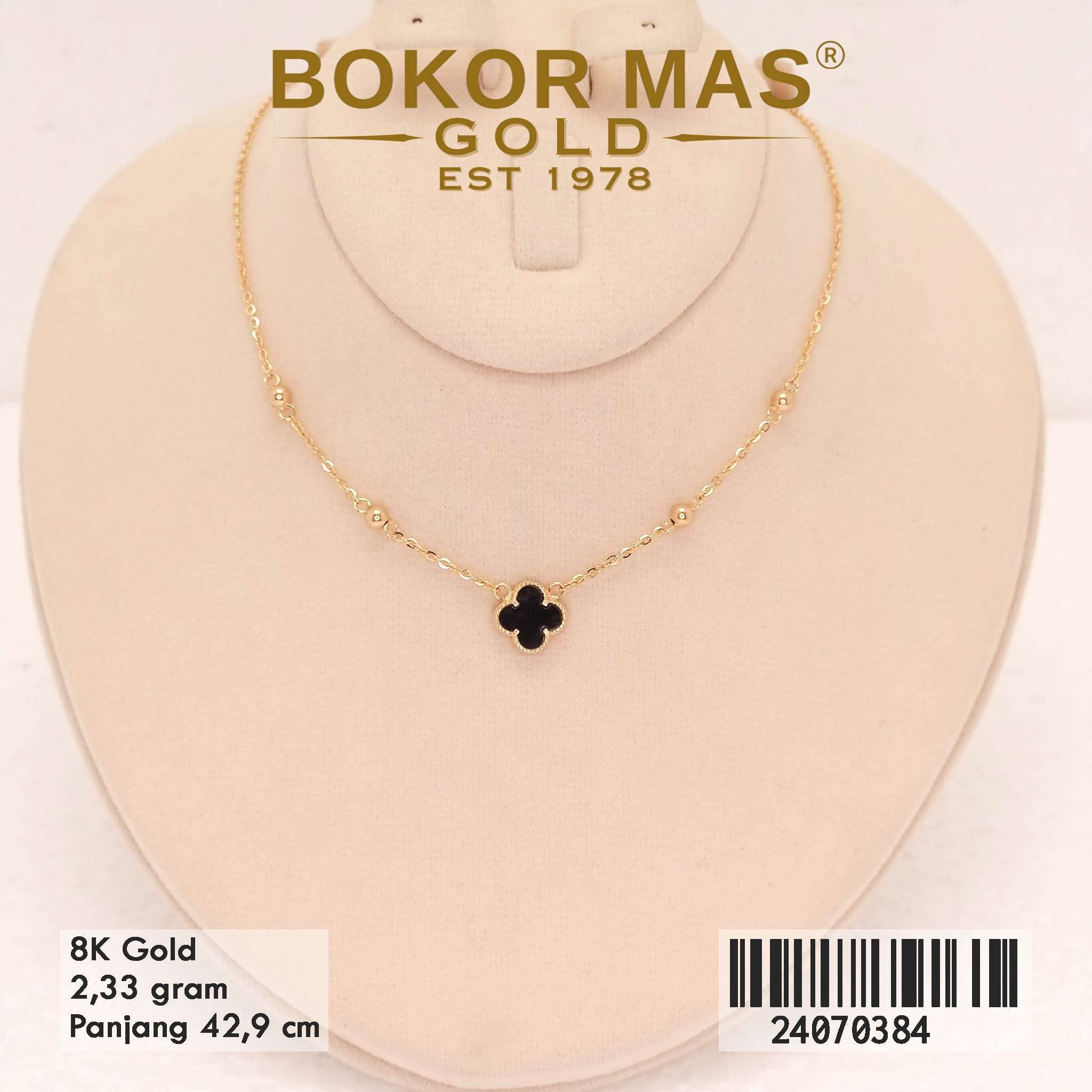Kalung Siyem Variasi Clover Hitam - 24070384 - 8K