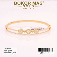 Gelang  Emas Kaku Variasi Permata - 25017717 - 16K