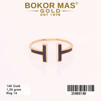 Cincin Emas  Variasi List Hitam - 25008180 - 16K