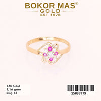 Cincin Emas  Variasi Permata Pink Putih - 25008179 - 16K