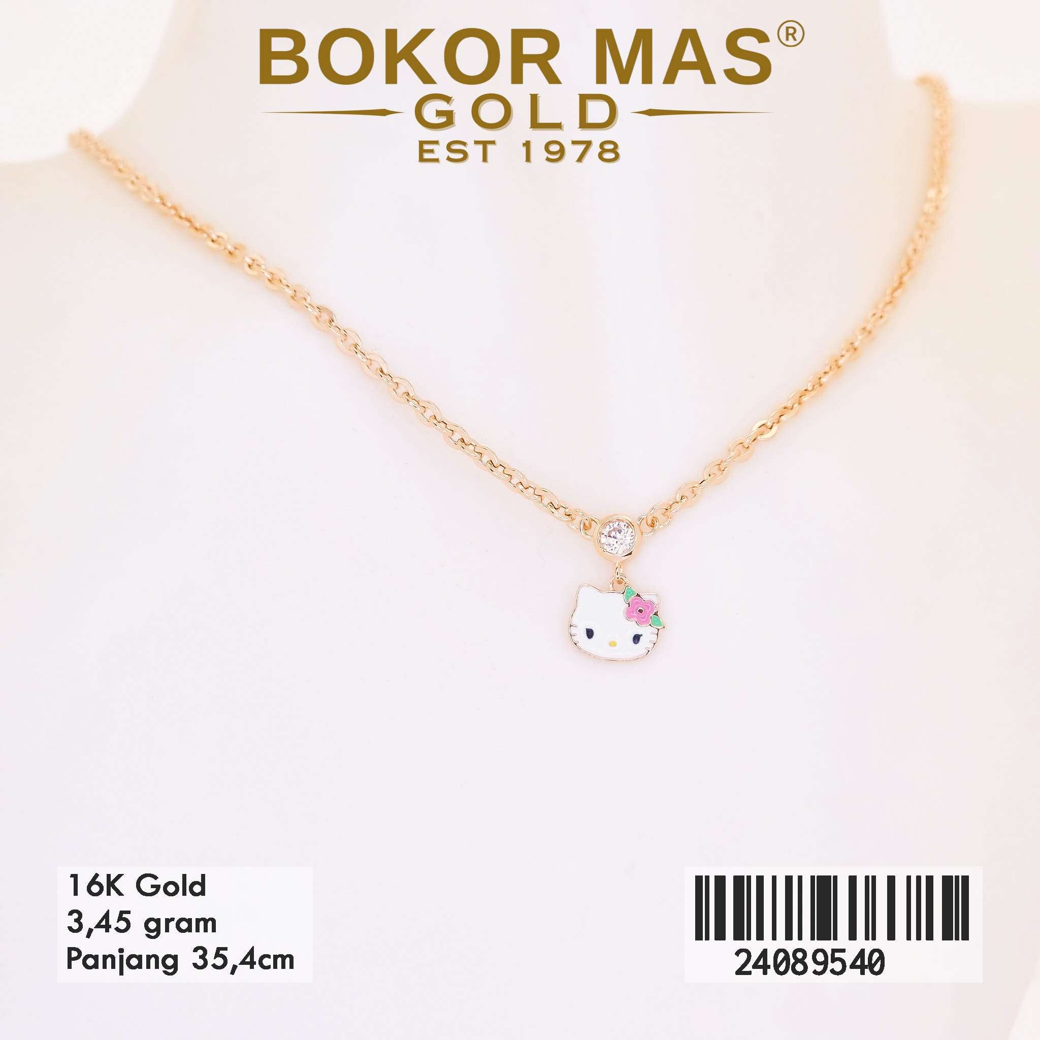 Kalung Anak Hollotifani Variasi Boneka Hellokity Emas Asli Kadar 16K 24089540