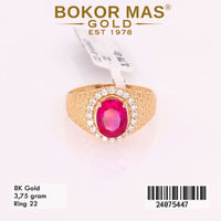 Cincin Emas Variasi Permata Pink - 24075447 - 8K
