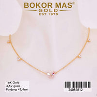 Kalung  Emas Siyem Variasi Kupu Permata - 24089812 - 16K