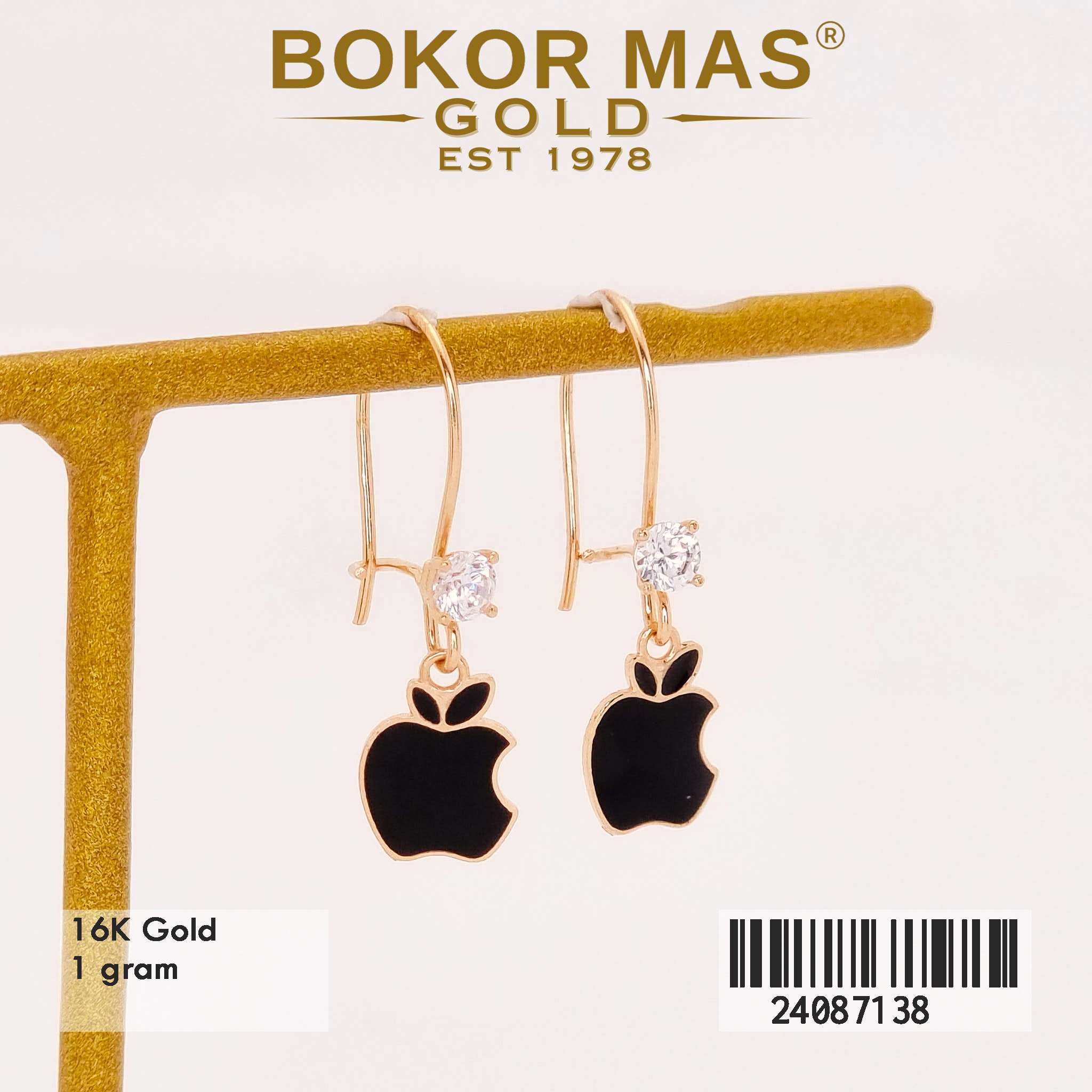 Anting Desi Apel Hitam Variasi Permata - 24087138 - 16K