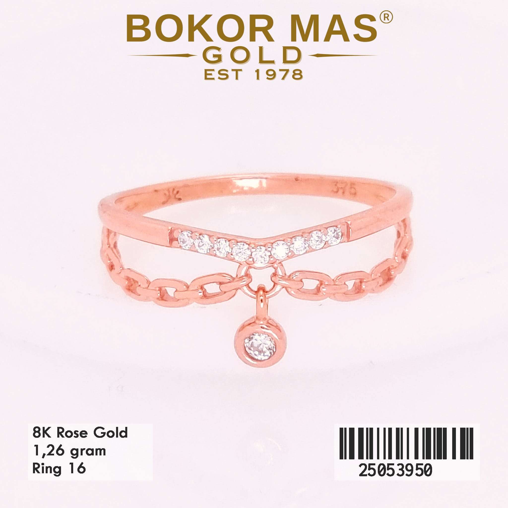 Cincin Emas Variasi Permata Gantung - 25053950 - 8K