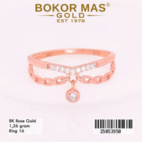 Cincin Emas Variasi Permata Gantung - 25053950 - 8K