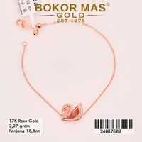 Gelang Emas  Rantai Siyem Variasi Serut Angsa - 24087609 - 17K