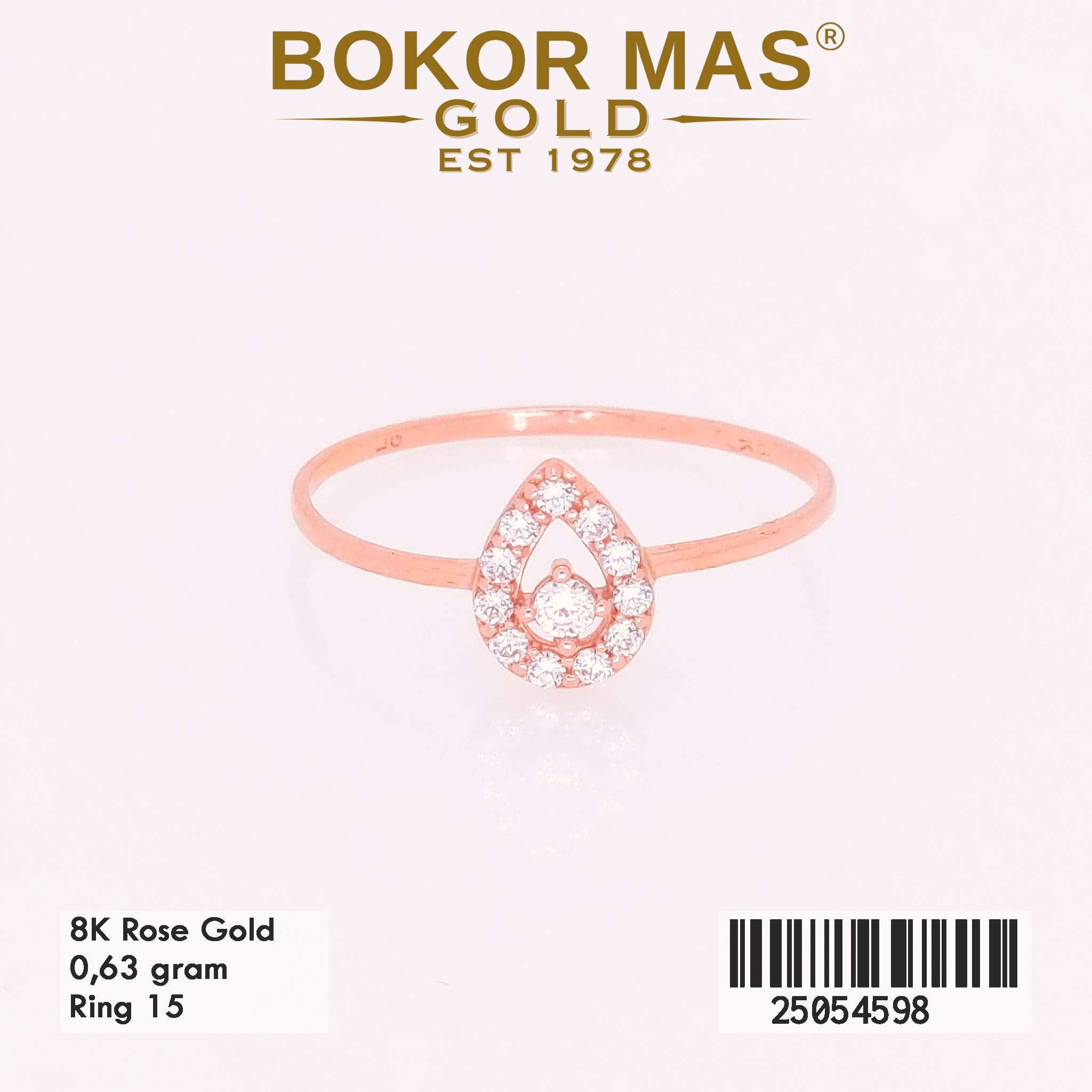 Cincin Emas Variasi Permata Tetes Air - 25054598 - 8K