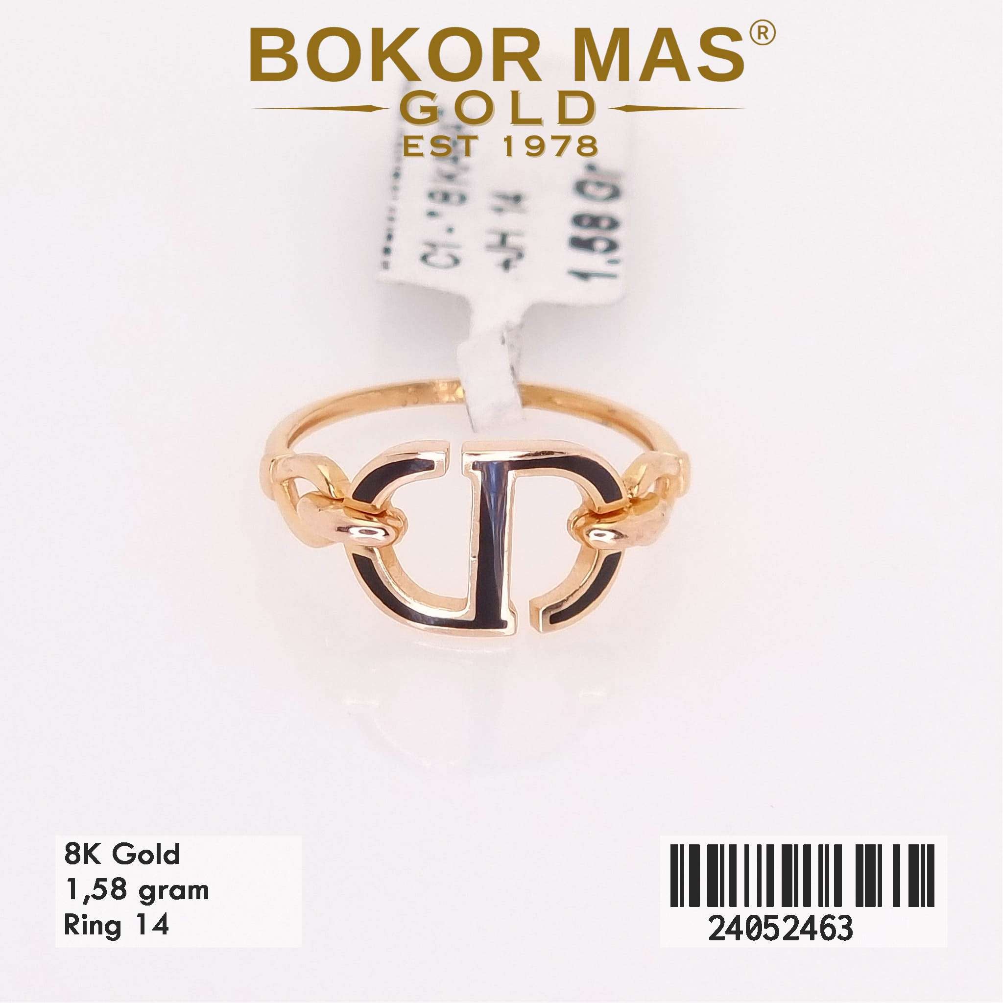Cincin Variasi Cat Hitam Tanpa Permata - 24052463 - 9K