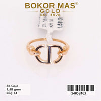 Cincin Emas Variasi Cat Hitam Tanpa Permata - 24052463 - 9K