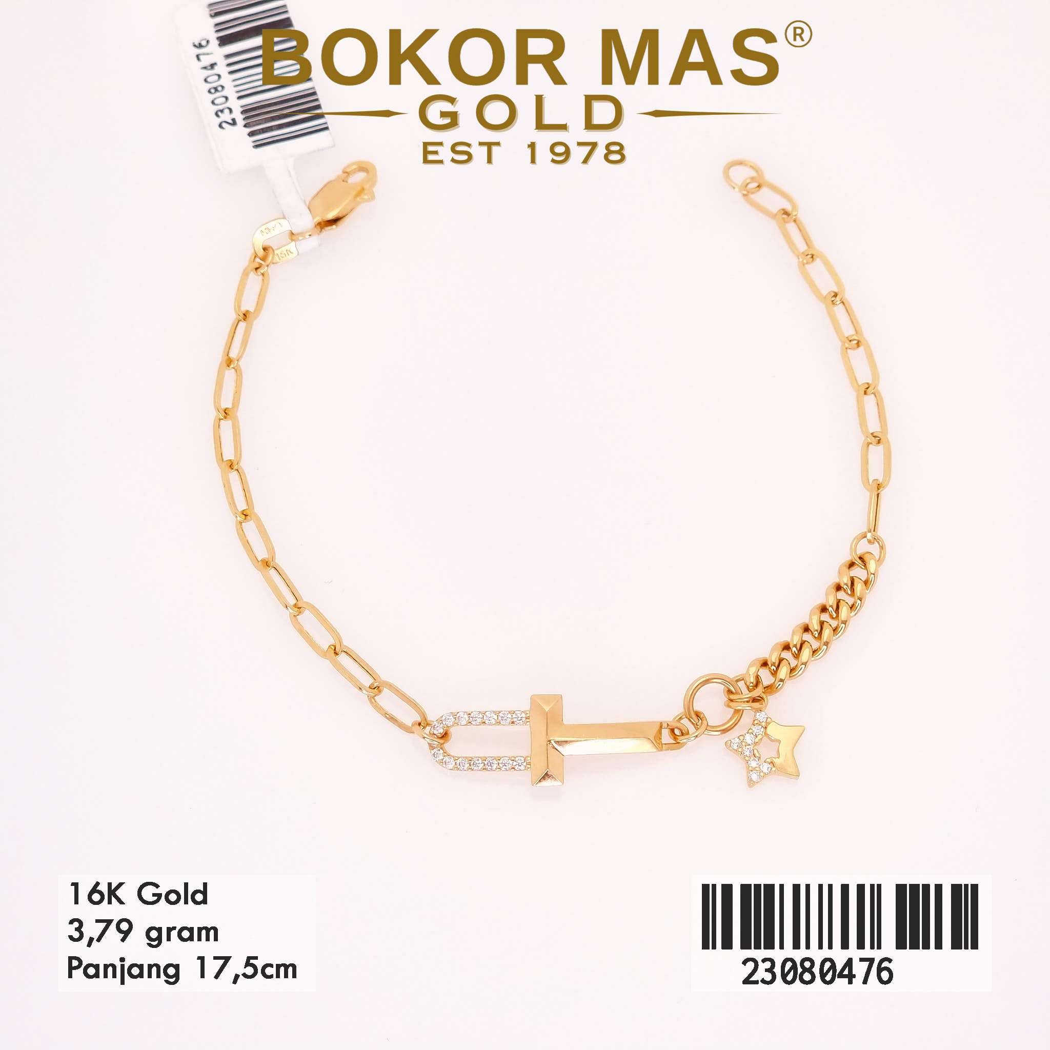 Gelang Rantai Paperline Variasi Permata - 23080476 - 16K