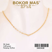 Kalung Emas  Anak Pecah Kopi Variasi Tanpa Permata - 24039420 - 9K