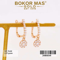 Anting  Emas Klip Lingkaran Variasi Permata Putih - 24086644 - 16K