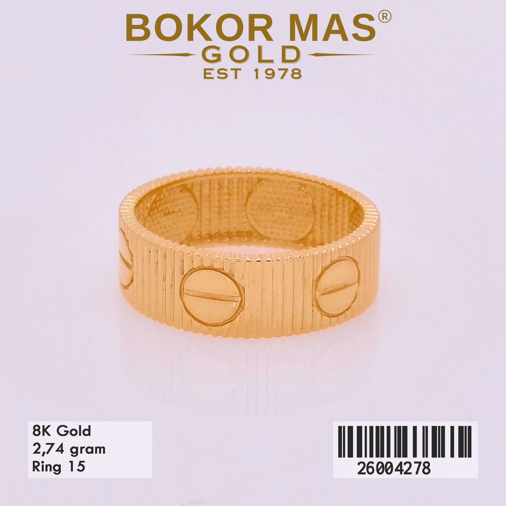 Foto Cincin Emas Asli Cincin Variasi Crt L 8K - Perhiasan Asli Bokormas Gold