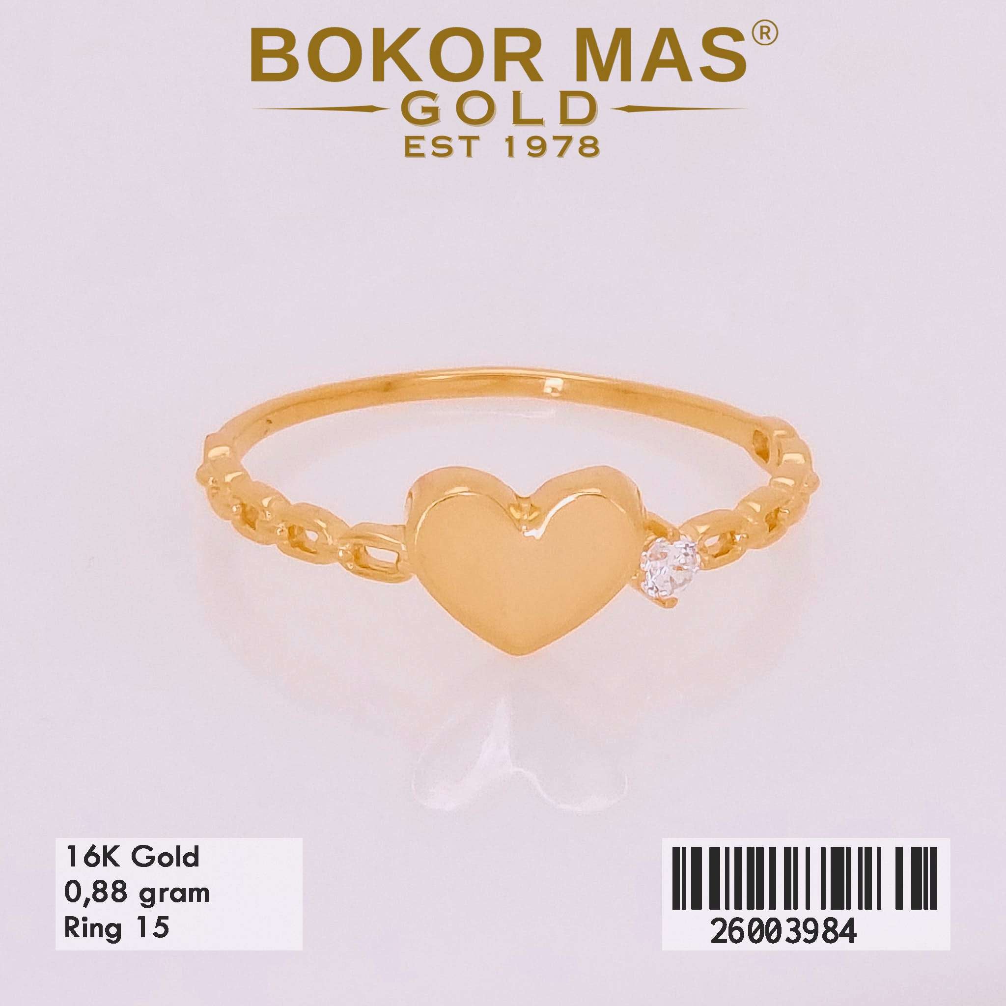 Foto Cincin Emas Asli Cincin Variasi Hati  - Perhiasan Asli Bokormas Gold