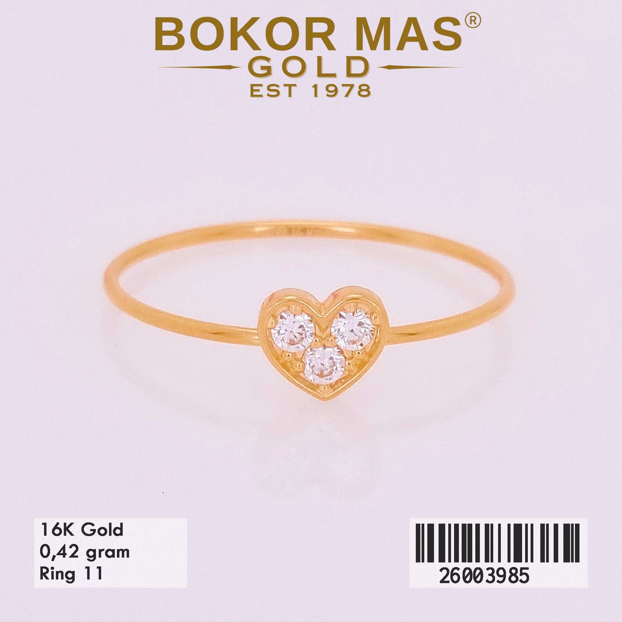 Foto Cincin Emas Asli Cincin Variasi Hati  - Perhiasan Asli Bokormas Gold