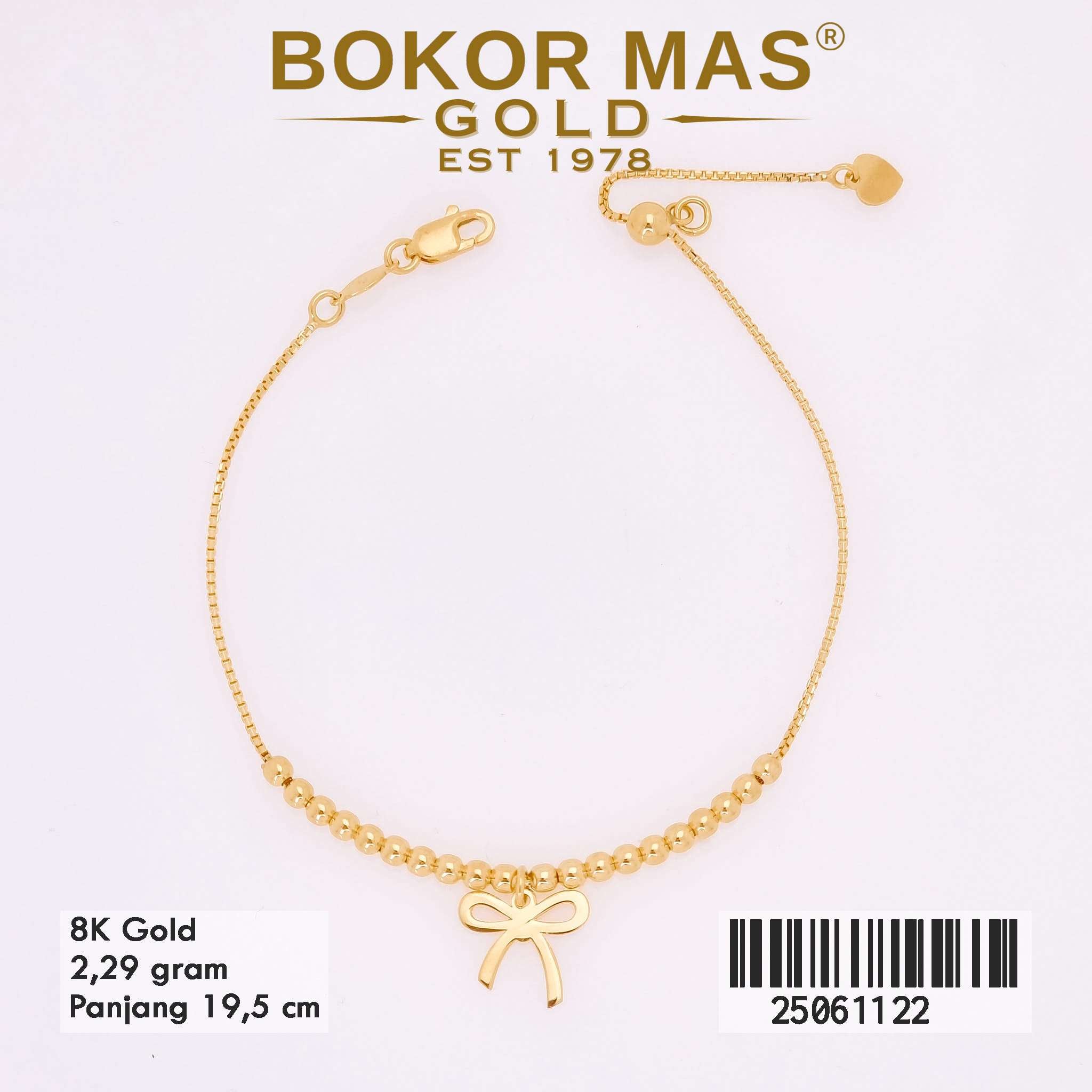 Gelang Emas Rantai Serut Variasi Pita - 25061122 - 8K