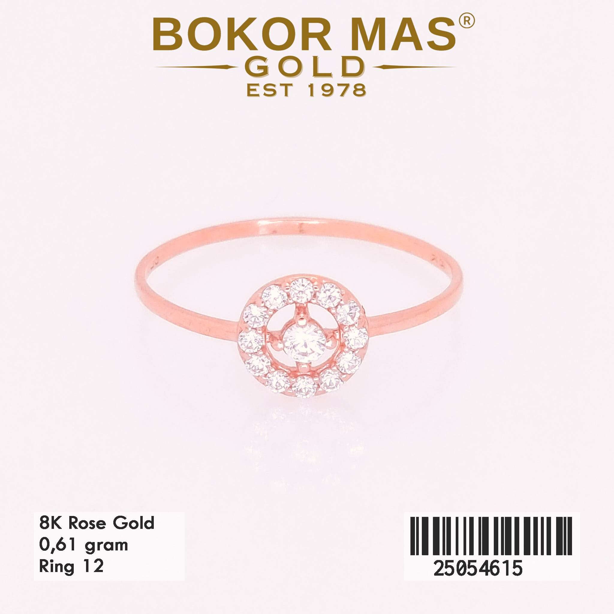 Cincin Emas Variasi Permata Bulat - 25054615 - 8K