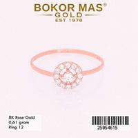 Cincin Emas Variasi Permata Bulat - 25054615 - 8K