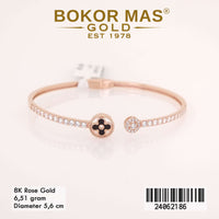 Gelang Emas  Bangkok Variasi Clover Permata - 24062186 - 8K