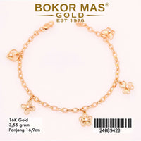 Gelang Emas Rantai Hollotifani Variasi Mainan Bunga - 24089420 - 16K