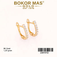 Anting Emas Klip Variasi Permata - 23079753 - 8K