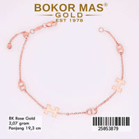 Gelang Emas Rantai Serut Variasi Tanpa Permata - 25053879 - 8K