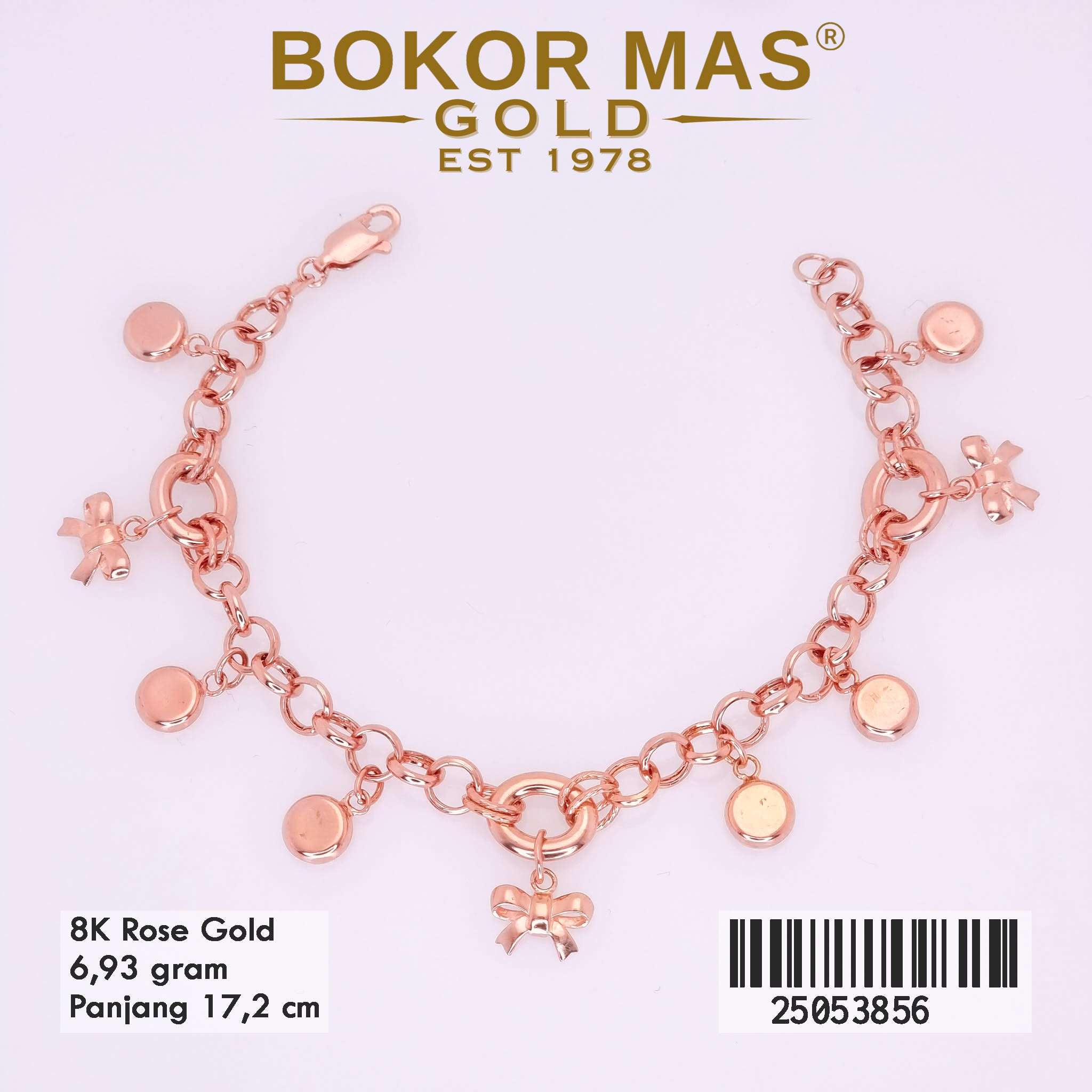 Gelang Emas Rantai Variasi Pita Gantung - 25053856 - 8K