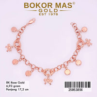 Gelang Emas Rantai Variasi Pita Gantung - 25053856 - 8K