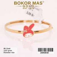 Gelang Emas Kaku Anak Variasi Mellody - 24048668 - 8K