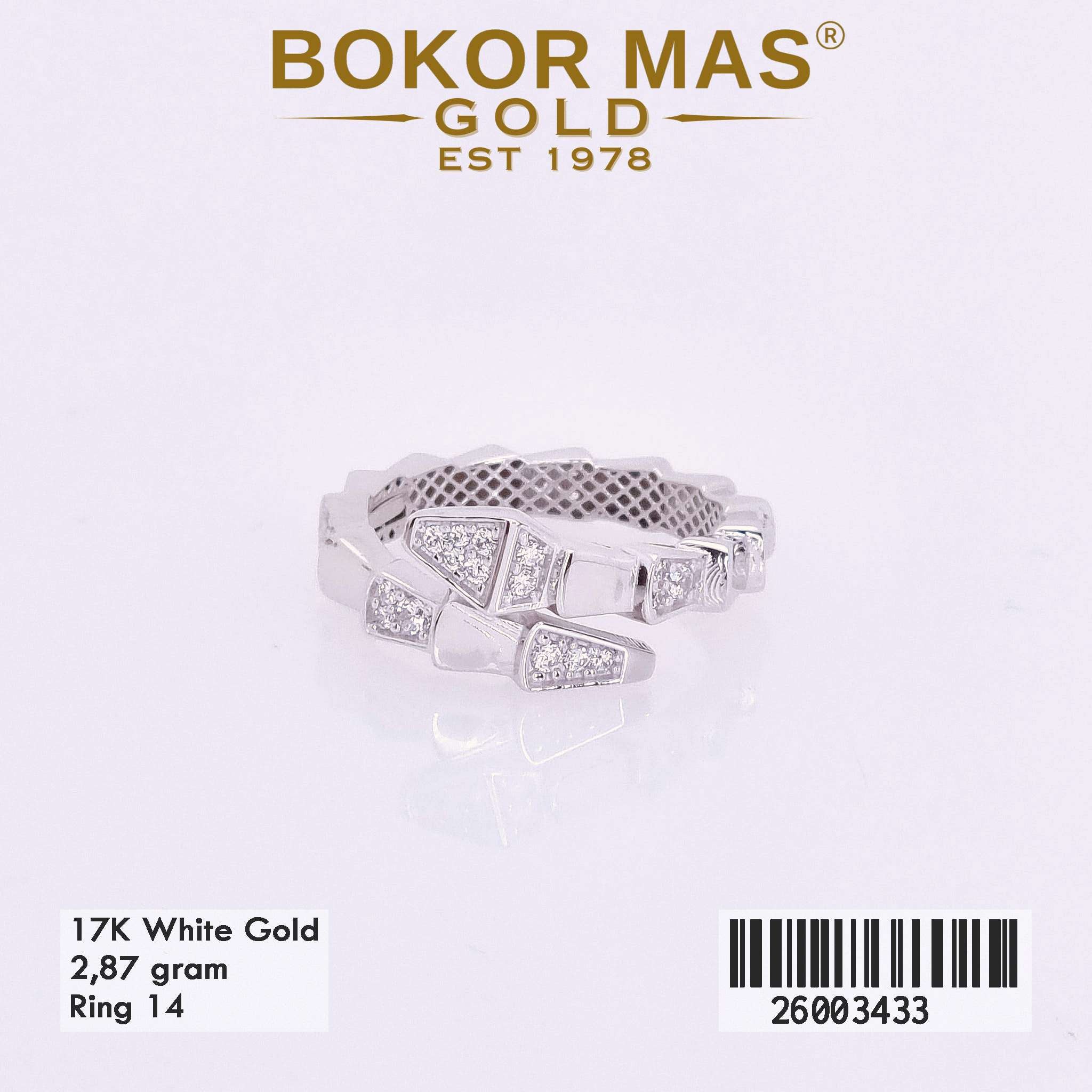 Foto Cincin Emas Asli Cincin Variasi Perma 17K - Perhiasan Asli Bokormas Gold